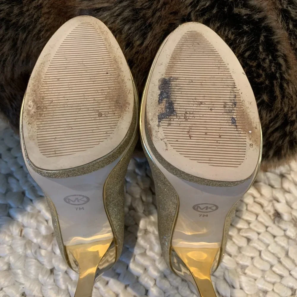 *Used 1x* Michael Kors Gold Heels Size 7